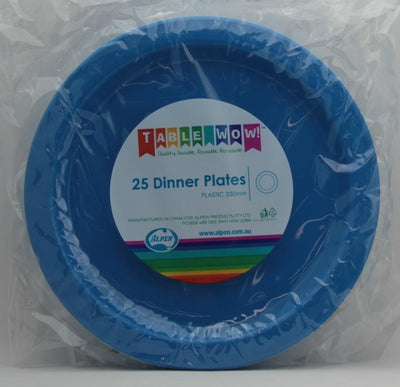 Royal Blue Plastic Dinner Plates 230mm 25pk