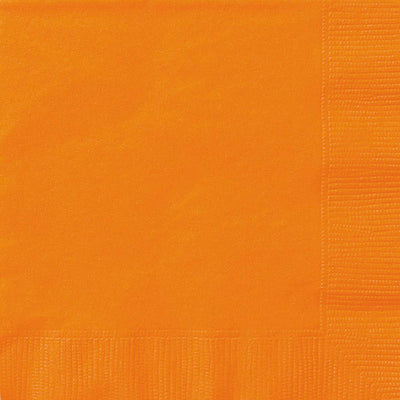 Pumpkin Orange Beverage Napkins 25.4x25.4cm 20pk