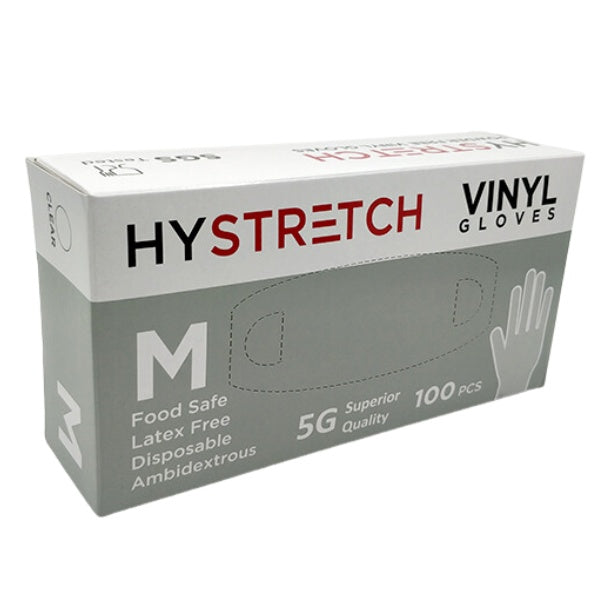 100pk Medium Disposable Vinyl Gloves