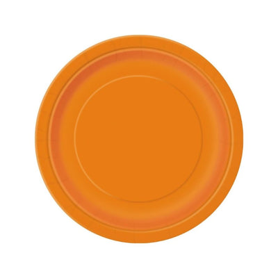Pumpkin Orange Round Paper Plates 18cm 8pk