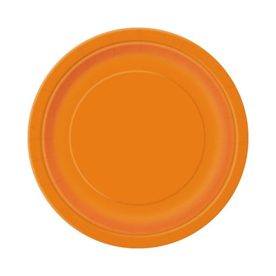 Pumpkin Orange Round Paper Plates 23cm 8pk