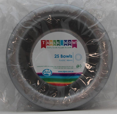 Silver Plastic Bowls 25pk