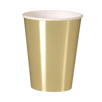 Gold Foil Paper Cups 9oz 8pk
