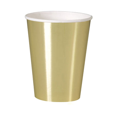 Gold Foil Paper Cups 12oz 8pk