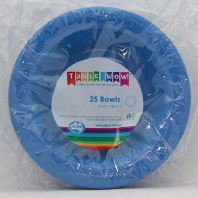Royal Blue Plastic Bowls 25pk