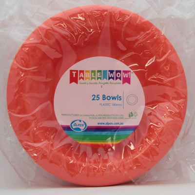 Orange Plastic Bowls 25pk