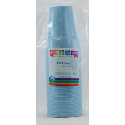 Light Blue Plastic Cups 285ml 25pk