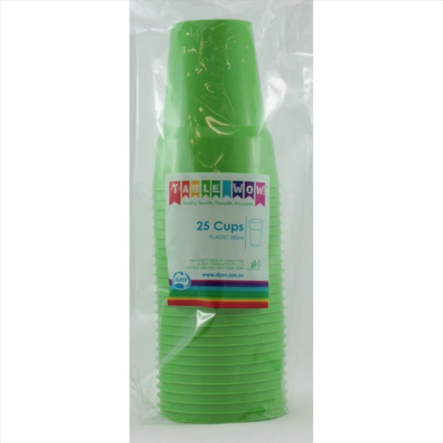 Lime Plastic Cups 285ml 25pk