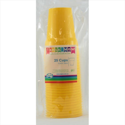 Yellow Plastic Cups 285ml 25pk