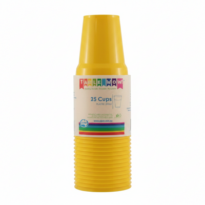 Yellow Plastic Cups 285ml 20pk