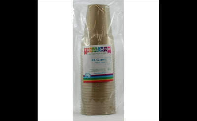 Gold Plastic Cups 285ml 25pk