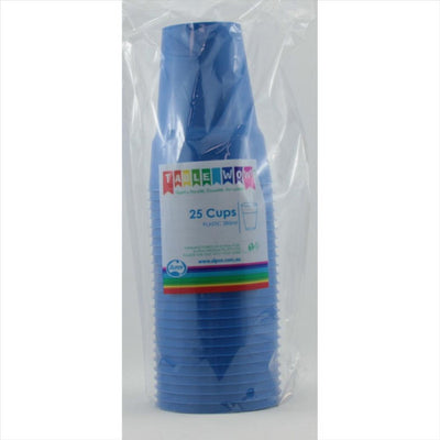 Royal Blue Plastic Cups 285ml 25pk