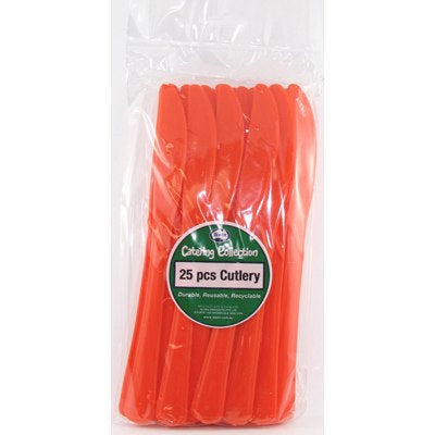 Orange Plastic Knives 25pk