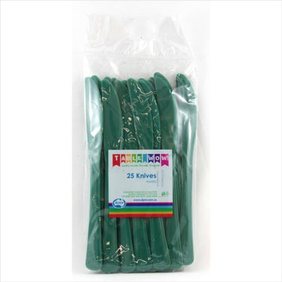 Green Plastic Knives 25pk