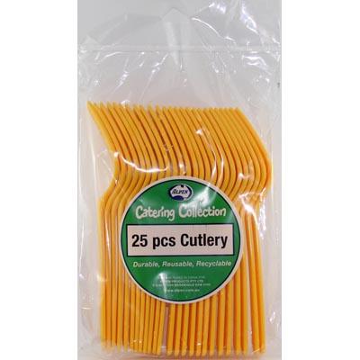 Yellow Plastic Forks 25pk