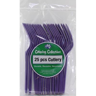 Purple Plastic Forks 25pk