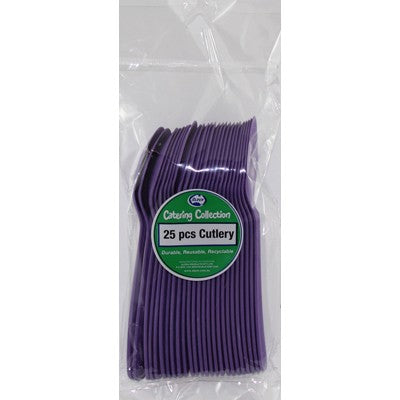 Purple Plastic Spoons 25pk