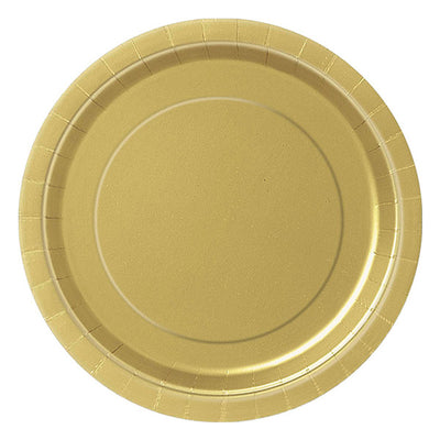 Gold Paper Plates 7in 8pk