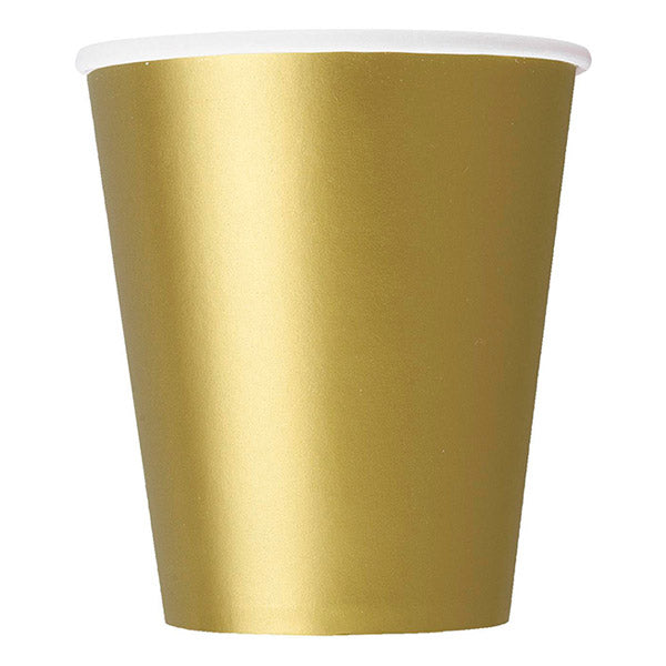 Gold Paper Cups 9oz 8pk