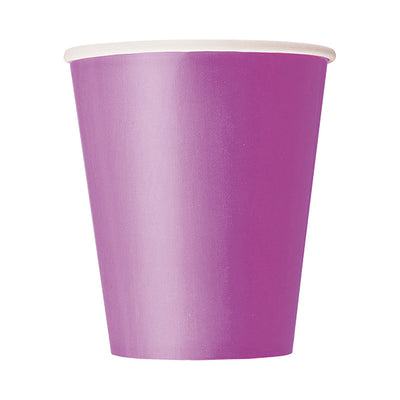 Pretty Purple Paper Cups 9oz 8pk