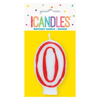 Red No. 0 Numeral Candle