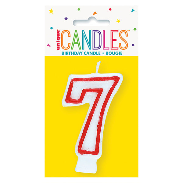 Red No. 7 Numeral Candle