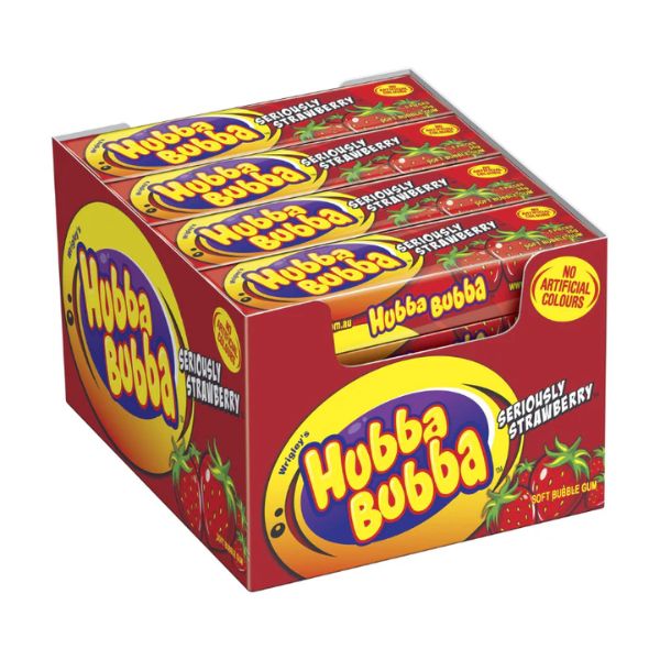 20pk Hubba Bubba Seriously Strawberry Bubble Gum 20x35g