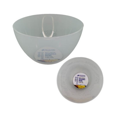 Clear Round Hard Plastic Reusable Bowl 1L