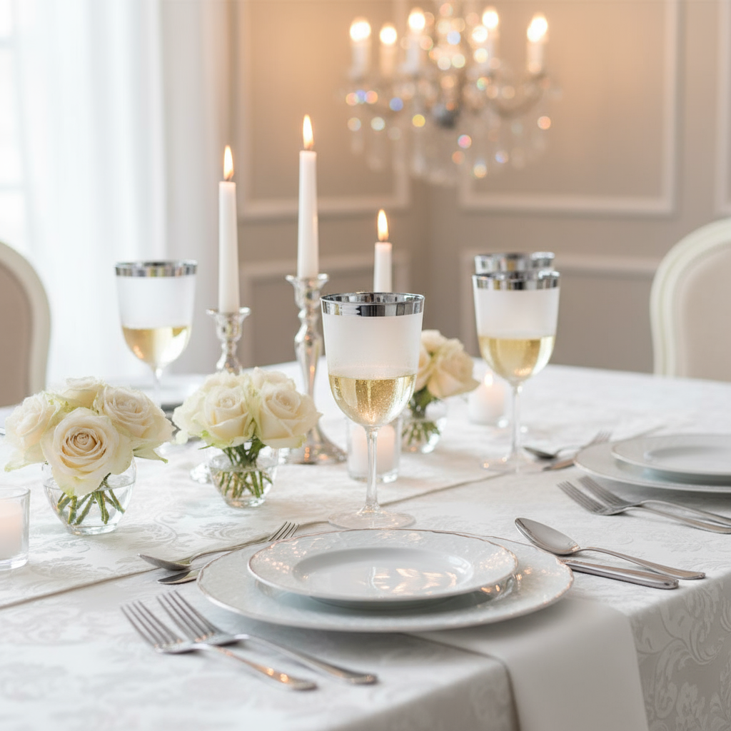 12pk Silver Trim Plastic Wine Glass 175ml