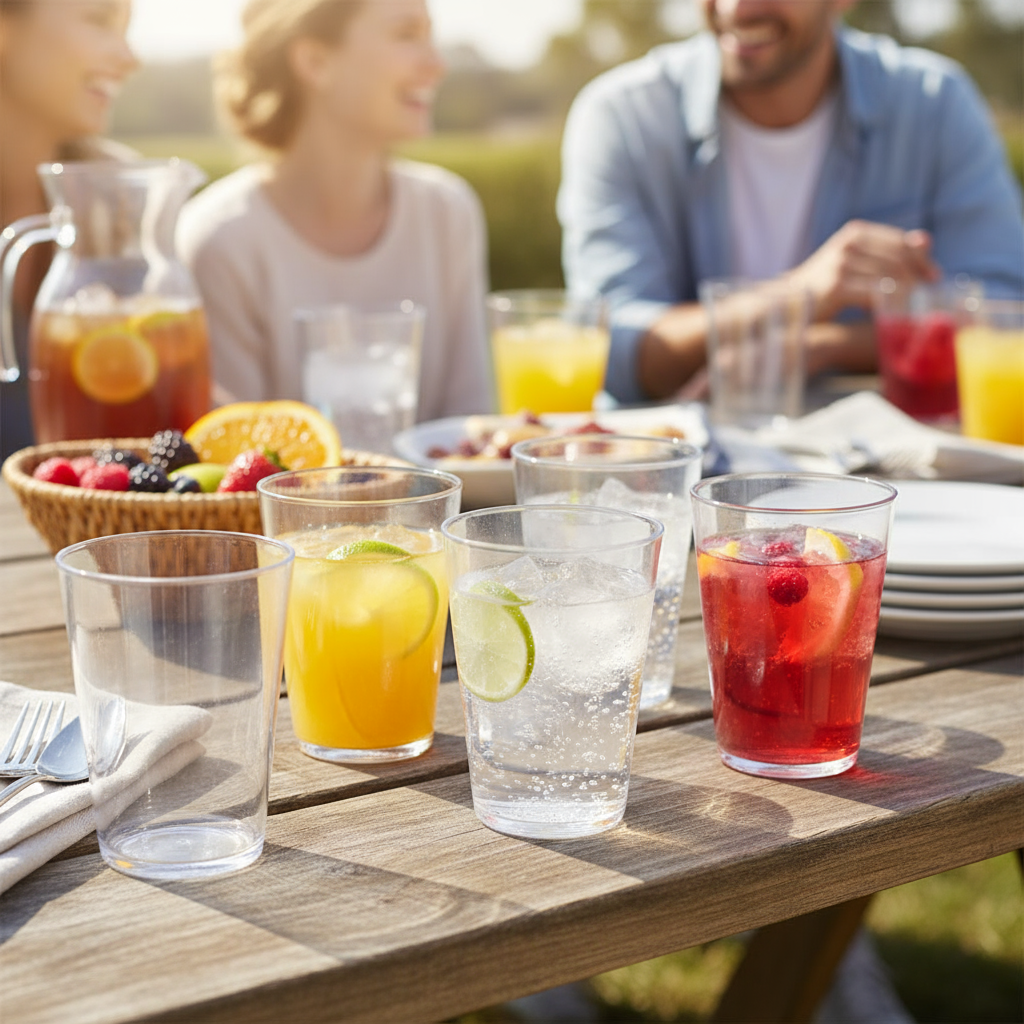 12pk Clear Plastic Tumbler 200ml