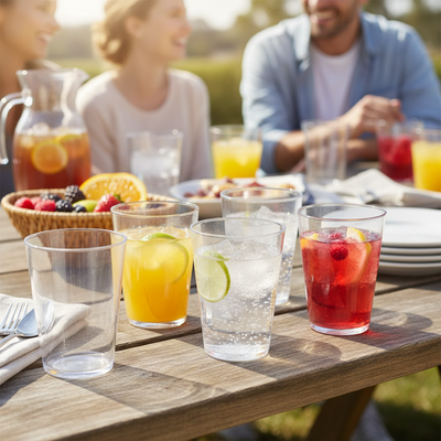 12pk Clear Plastic Tumbler 200ml