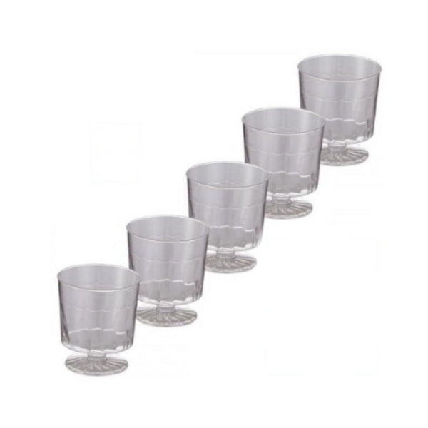30pk Clear Plastic Wine Tasting Glasses 45ml