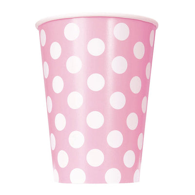 Dots Lovely Pink Paper Cups 12oz 6pk