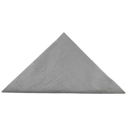 Metallic Silver Dinner Napkins 2ply 40x40cm 50pk