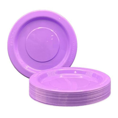 Lavender Plastic Lunch Plates 180mm 20pk