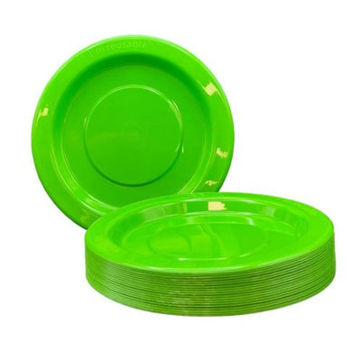 Lime Plastic Lunch Plates 180mm 20pk