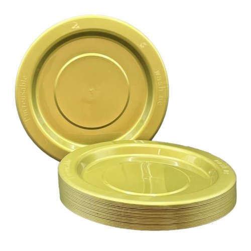Gold Plastic Lunch Plates 180mm 20pk