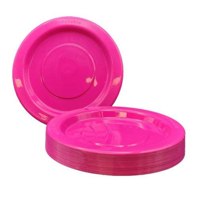 Magenta Plastic Lunch Plates 180mm 20pk