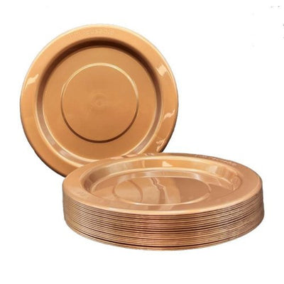 Rose Gold Plastic Lunch Plates 180mm 20pk