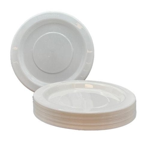 White Plastic Dinner Plates 230mm 20pk