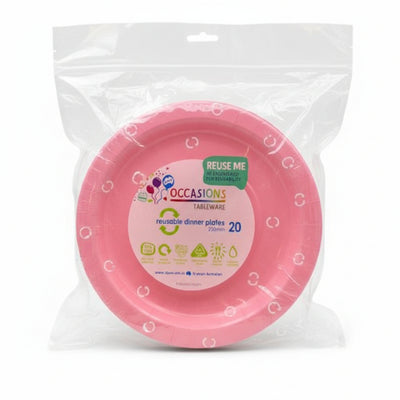 Light Pink Plastic Dinner Plates 230mm 20pk