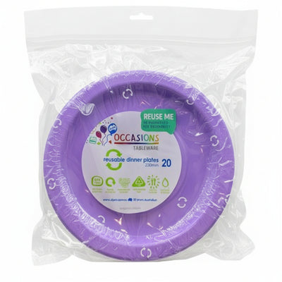 Lavender Plastic Dinner Plates 230mm 20pk