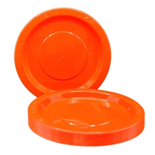 Orange Plastic Dinner Plates 230mm 20pk