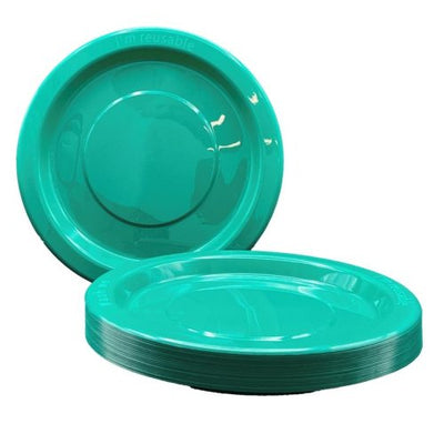 Green Plastic Dinner Plates 230mm 20pk