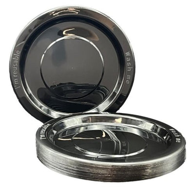 Black Plastic Dinner Plates 230mm 20pk