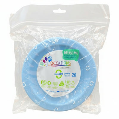 Light Blue Plastic Bowls 20pk