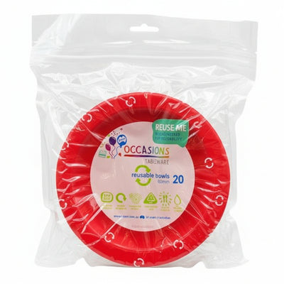 Red Plastic Bowls 20pk