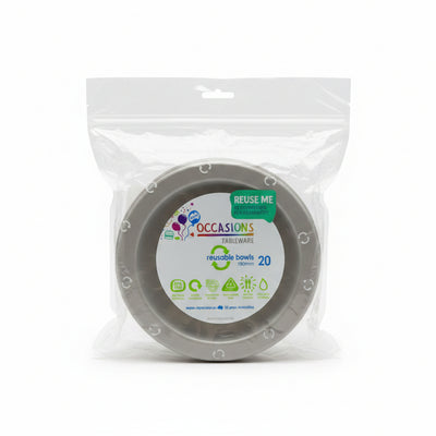 Silver Plastic Bowls 20pk