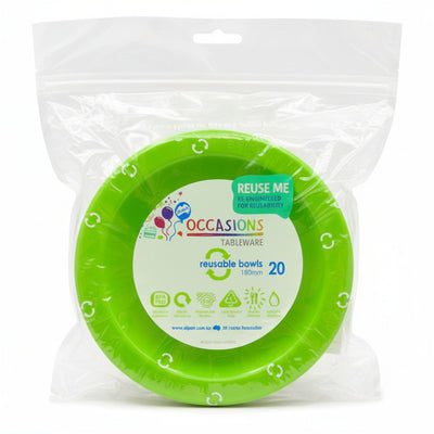 Lime Plastic Bowls 20pk
