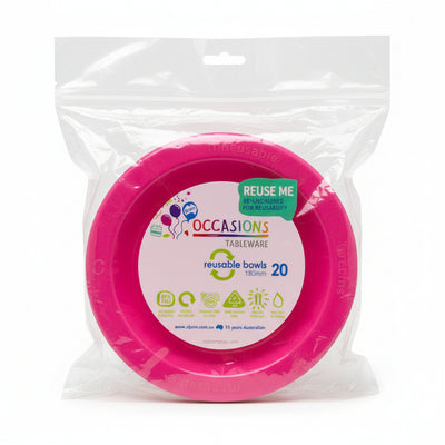 Magenta Plastic Bowls 20pk